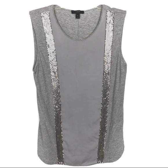 J. crew sequin detail‎ Gray sleeveless top Size small - Picture 4 of 5